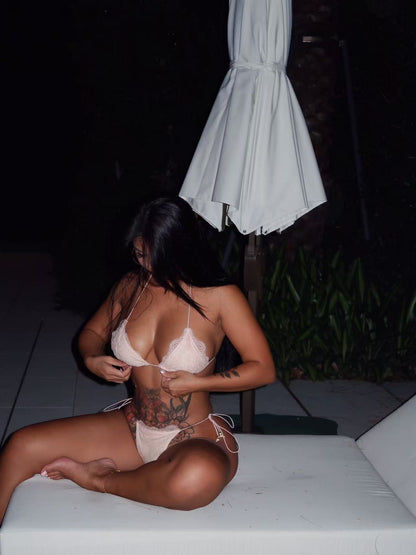 Pink Lace Bikini Bottom